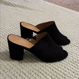 A New Day Black Open-Toe Mules